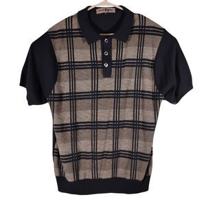 Michael Irvin 88 polo shirt sweater mens XL XLarge blue plaid short sleeve golf